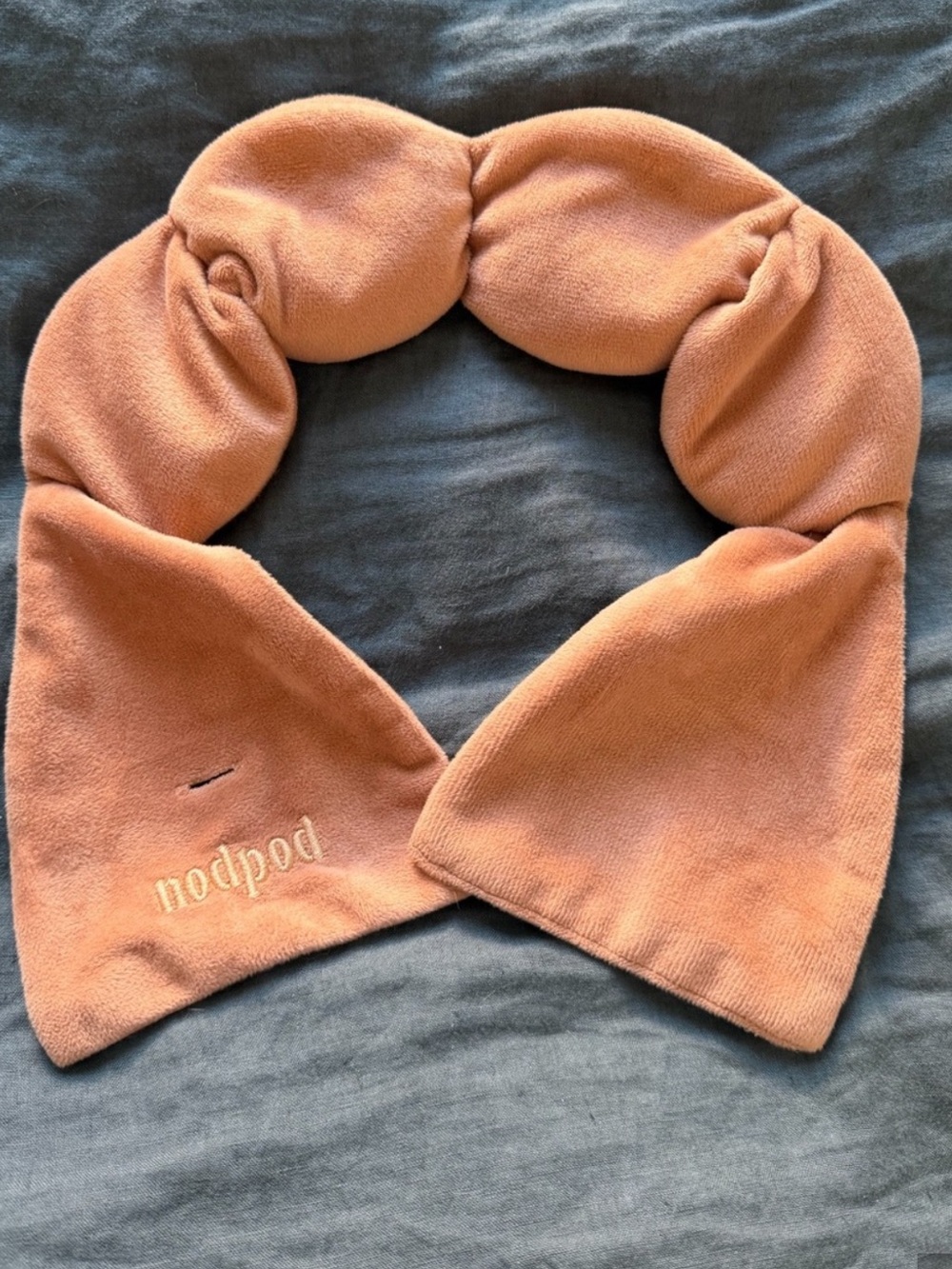 NodPod weighted eye blanket in terracotta, like new